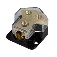 2 Way Power Distribution Block, 0/2/4 AWG in, 4/8/10 AWG Out